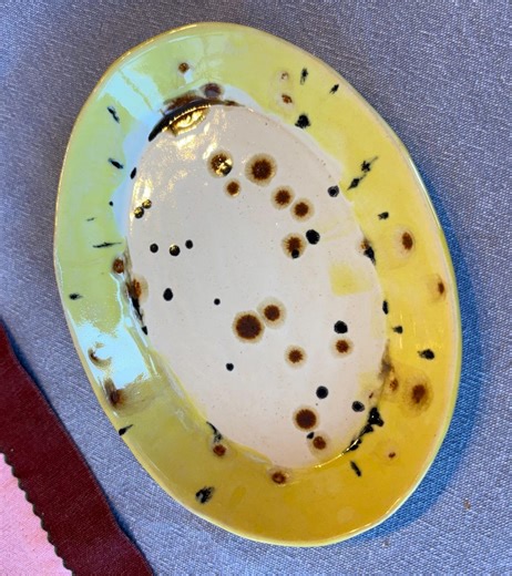 Handmade Ceramic Trinket or Small Serving Plate, Olives, Snacks. Leopard Print Style, Yellow.gift for Housewarming Couple Wedding Friend - Etsy