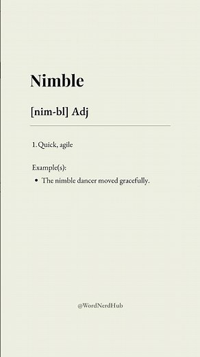 Nimble Meaning • Daily English Word