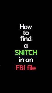 How to identify a snitch in an FBI file. #fbi #snitches #history