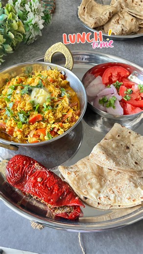 30K views · 61 reactions | Today’s Lunch Thali In frame : Paneer Bhurji Chapati Lal mirch Ka Achaar Salad Follow @Traditional Kitchen Recipes | Traditional Kitchen Recipes | Facebook
