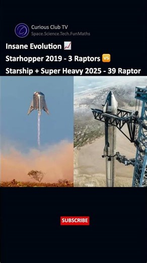 Insane Evolution: Starhopper 2019 — 3 Raptors vs Starship + Super Heavy 2025 — 39 Raptors