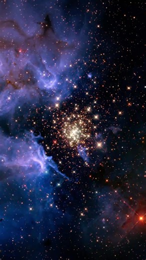 The Interstellar Syndicate on Instagram: "NGC 3603 Star Cluster ✨ ☄️🌌✨ This is the visual representation of the NGC 3603 star cluster, captured by the Hubble Space Telescope. ⚡It is a young, energetic cluster of stars surrounded by glowing gas and dust. Located about 20,000 light-years from Earth in the constellation Carina, it is one of the brightest star-forming regions in our galaxy. ⚡The bright stars within the cluster are primarily hot, blue stars. ⚡The appearance has been likened to "cele