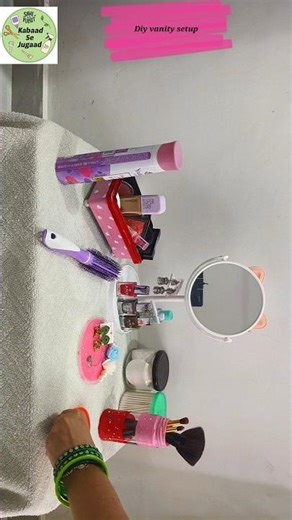 DIY makeup vanity setup in low budget #vanitysetup #DIY #vanity #lowbudget #makeuporganiser #craft