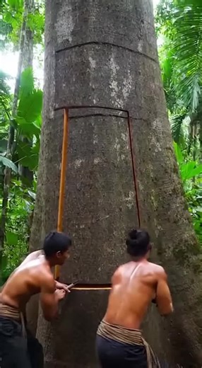 Convert a Giant Hidden Tree Trunk into living place in 15 Seconds (Pure ASMR)