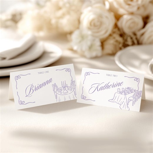 Hand Drawn Rehearsal Dinner Place Cards • Canva Template • Whimsical the Night Before Name Cards - Etsy