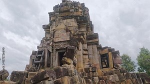 Angkor Wat, camera walk through the ancient temple ruins in Cambodia