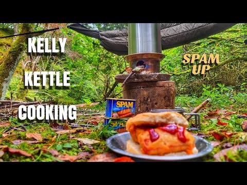 Kelly Kettle cooking How to make beer battered Spam fritters in the woods