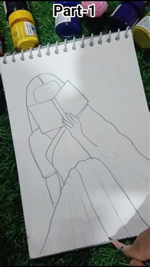 Girl reading a book 📚 drawing/easy drawing #art #shorts #drawing