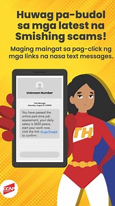 10K views · 16 reactions | Stay vigilant! Don't let fake SMS scams trick you into giving away your credit card details. If you receive an urgent message asking you to click a link, pause and verify the source first. Protect yourself and your finances by staying informed. Follow us for more #FightBudol tips to keep your data safe! ️✨ | Credit Card Association of the Philippines | Facebook