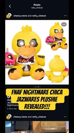 FNAF Nightmare Chica Jazwares Plushie Revealed!!!