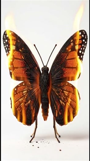 Burning a Butterfly Made of Matchsticks 🔥 (Oddly Satisfying)