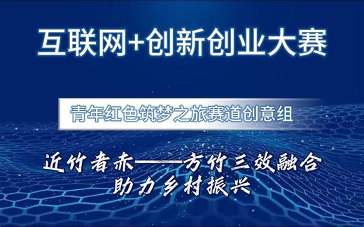 互联网+创新创业大赛国赛案例分享！本期为青年红色筑梦之旅赛道创意组项目，近竹者赤——方竹三效融合助力乡村振兴
