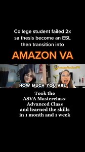 37K views · 266 reactions | 50k-80k monthly income as Amazon VA ng isang college student na inaral ang ASVA course in less than 60 days Kung stuck ka sa income mo na hindi enough para sayo at sa family mo baka pang Amazon VA ka! Enroll now and baka ikaw naman ang next magkaroon ng paying client in less than 60days. #AmazonVA #CareerShift #mentorship | Amazenation OPC | Facebook
