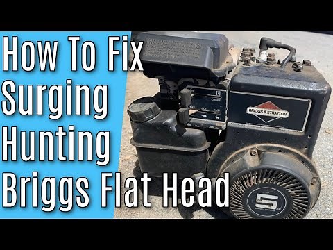 How To Fix Briggs & Stratton Flat Head Engine From Surging / Hunting | Carburetor Cleaning