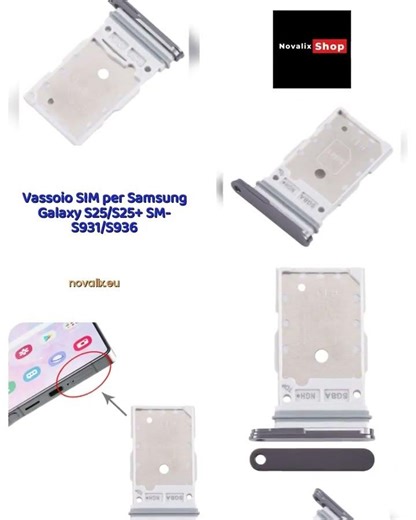 Vassoio SIM per Samsung Galaxy S25/S25+ SM-S931/S936