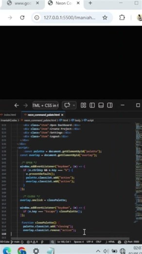 I Made the Smoothest Command Palette Ever (HTML, CSS, JS)| This Neon Command Palette UI Look ILLEGAL