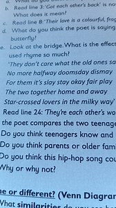 Here are some questions related to a poem or song:b. Read lin... | Filo