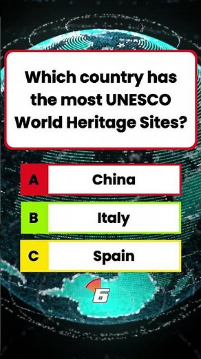 🌍 Only 1% Know 🤯 Which Country Has the Most UNESCO World Heritage Sites? | Geography Quiz 🏛️ #GKQuiz