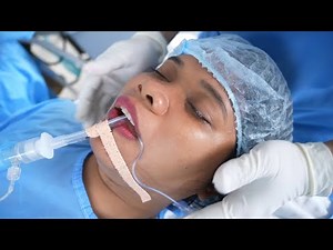 Young Women Slowly losing Consciousness under General Anesthesia