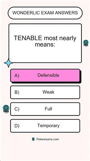 Wonderlic Exam Answers