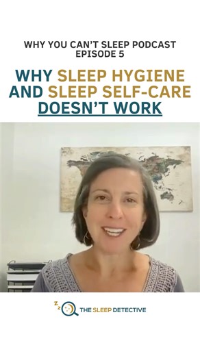 If you Google "how to sleep better" you'll find the same tips: 🙄 don't watch screens before bed 🙄 don't drink caffeine past 2 p.m. 🙄 follow a relaxing bedtime routine 🙄 exercise everyday These tips don't work for most people with chronic insomnia and I explain why in this week’s podcast episode. Comment “podcast” for the link to listen! | The Sleep Detective