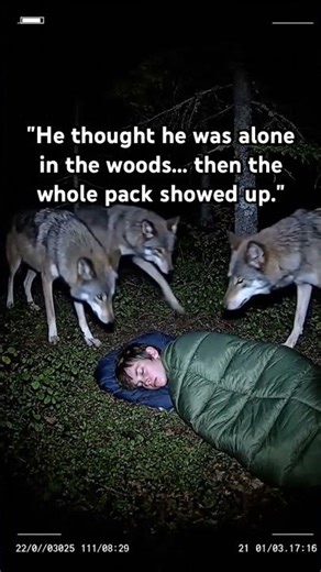 WOLF PACK Surrounds a Sleeping Camper... And Just Watches Him 🥶