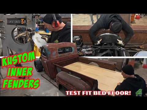 Building inner bed fenders and a box floor for the 1948 Mercury Pickup!
