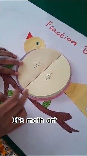 Art + Math = WOW! Creative Fraction Chart for Kids #fractionchart#diyteachingaids#artandmath