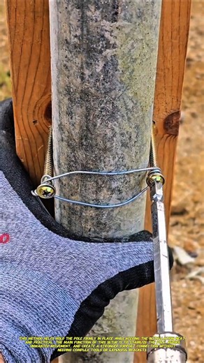 Simple Wire Clamp Trick for Securing Metal Pole to Wood Frame | Fast and Practical Method.