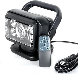 Handheld Led Search Light 7 Inch 70W 360 Degrees Rotating Remote Control 9-32V Led Work Light Spot Led Driving Lights Fog Lights Offroad Lights Hunting SUV ATV 4X4 Truck Boat Lighting