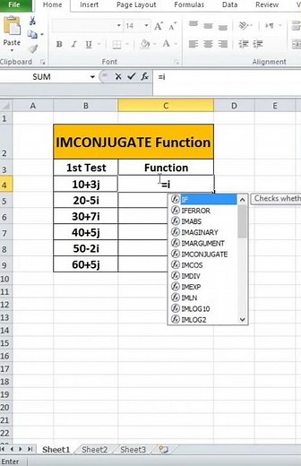 IMCONJUGATE Function in Excel | Find Complex Number Conjugates