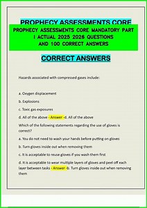 PROPHECY ASSESSMENTS CORE MANDATORY PART I ACTUAL 2025 2026 QUESTIONS AND 100 CORRECT ANSWERS video