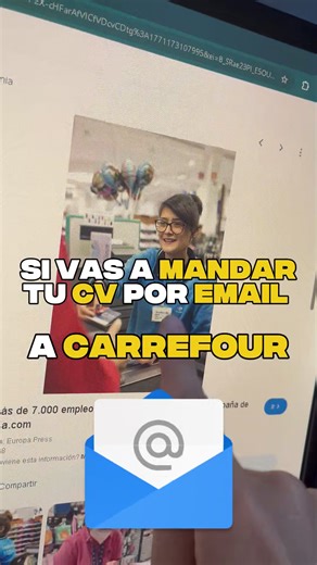 📩 ¿Vas a enviar tu CV a CARREFOUR? No alcanza con adjuntarlo y poner cualquier mensaje. Lo que escribís en el email puede definir si lo abren o no. En el video te muestro exactamente qué debe decir para que se vea profesional y aumente tus chances. Antes de mandarlo, mirá esto. 🛒🚀 #trabajo #curriculum #busquedalaboral #cv #empleo