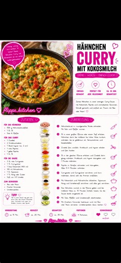 Hähnchen-Curry mit Kokosmilch – cremiges Rezept wie im Restaurant
