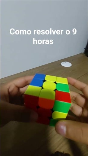 COMO RESOLVER O 9 HORAS E DEIXAR NA LINHA RETA Simplificado #rubikscube #algoritmo #cubing