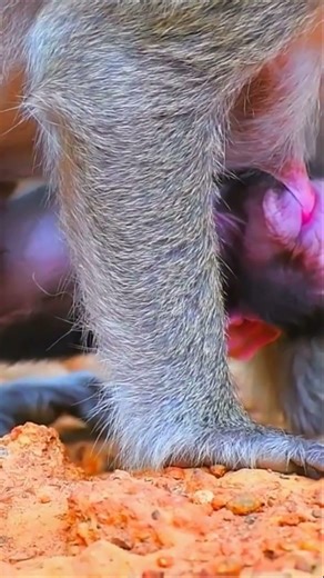 Wildlife Earth – Mom Monkey Caring for Her Little Newborn