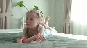 Little Cute Girl Lying Bed Concept Stock Footage Video (100% Royalty-free) 1104024651 | Shutterstock