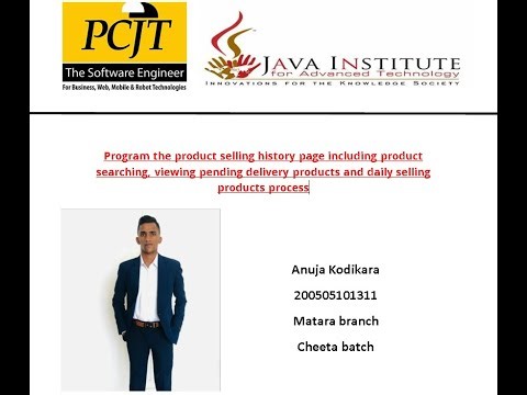 Program the selling history Page | WEB Programming I | Java Institute