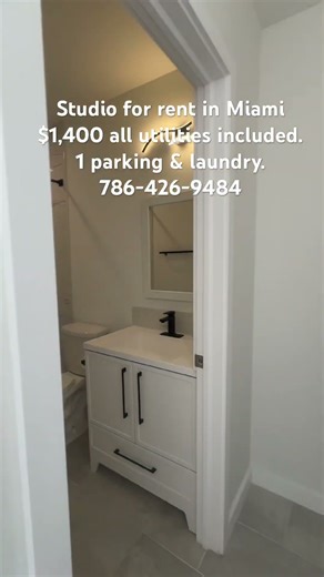Studio for rent in Miami Florida. Utilities included