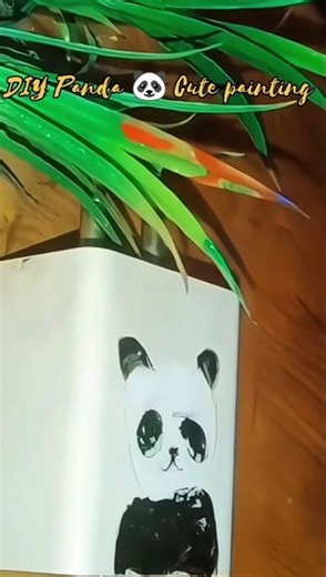 😮Sweet Cute Panda Painting🎨 #art #ytshorts #drawing #aestheteasish
