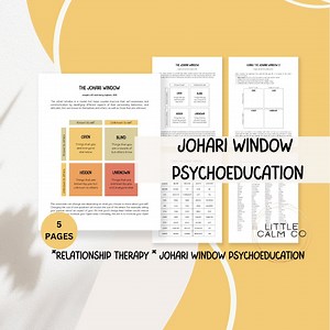Johari Window Worksheet Psychoeducation, Relationship Therapy Worksheets, Personal Development, Self Help, Couples Counselling Handouts - Etsy UK
