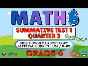 MATH 6 - QUARTER 3 - 1ST SUMMATIVE TEST - FREE PPT SOFTCOPY WITH ANSWER KEY #2025 #quiz #kwaderno