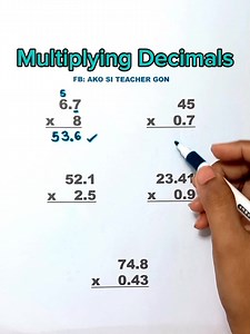 88K views · 1.5K reactions | Multiplying Decimals‼️ #basicmath #mathematics #MathTutor #teachergon #math #mathreview #decimals #multiplyingdecimals | Ako si Teacher Gon | Facebook