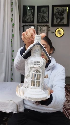 diy fairy house 😭🏠 |glass bottle art| Part-3 #diy #bottlecraft #ytshorts