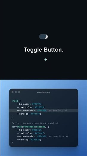 Toggle Button in CSS | Create a Stylish Toggle Button Using CSS Only #webdesign