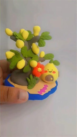 How to make polymer clay miniture Lemon & Mini Lemon Tree @BabyArtandCraft9090 #shorts
