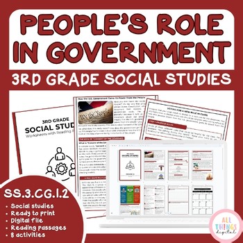 People & Government SS.3.CG.1.2 3rd Grade Social Studies Activity & Answer Key