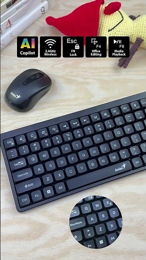 Genius LuxeMate Q8100 Copilot Wireless Compact Keyboard Mouse Combo
