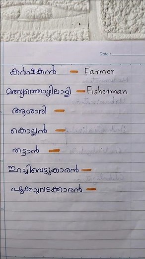 Names of Professions | Malayalam to English Vocabulary | #farmer #fisherman