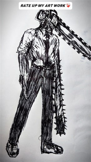 Speed Drawing Chainsaw Stickman Denji 😈⚡ | Chainsaw Man Anime Drawing #shorts #animedrawing #art